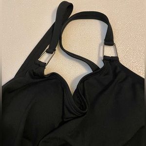 Swimsuit top, one piece, straps with beautiful silver accent, built in bra